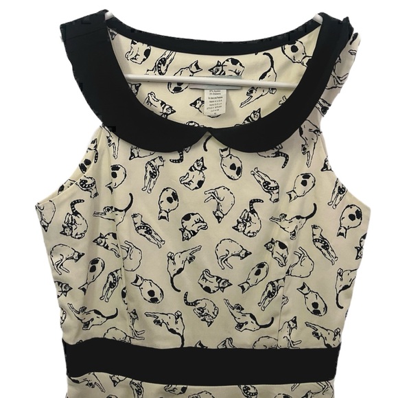 Eva Prose Off-white Scoop Neck Sleeveless Cat Dress - Picture 4 of 5